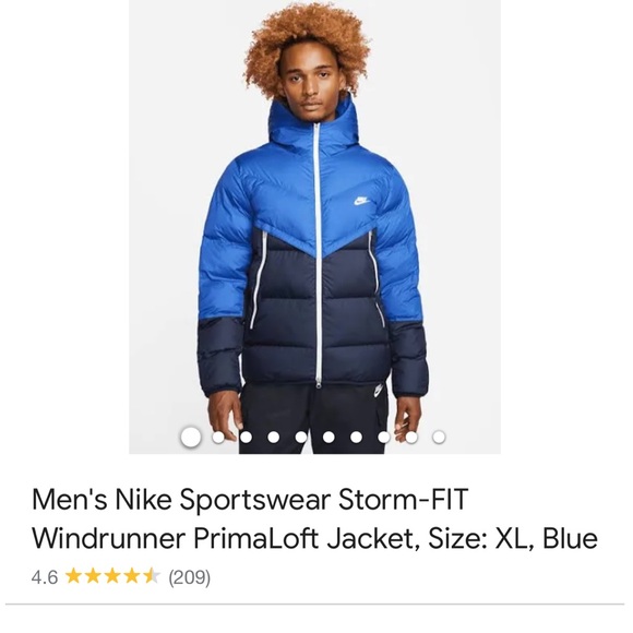 MEW NIKE MEN’S STORM-FIT WINDRUNNER PRIMA DOWN PUFFER COAT. - Picture 4 of 8